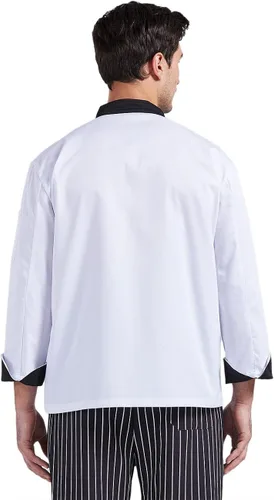 Vista 2 de Nanxson Chaqueta de chef unisex para hombre, abrigo de chef para restaurante, cocina, uniforme CFM0016