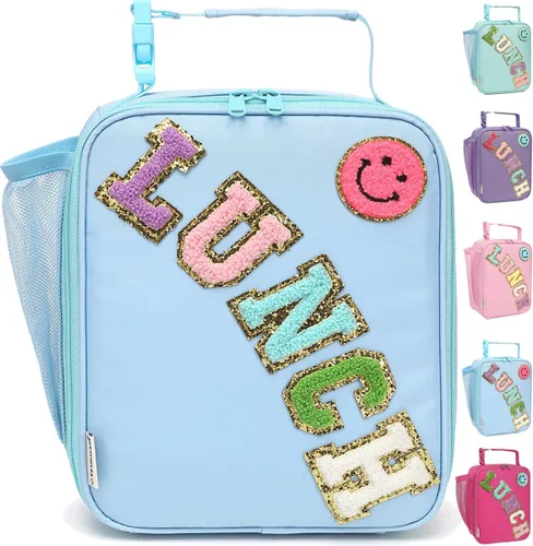 Vista 14 de GYEUKHAM Bolsa de Almuerzo Aislada para Mujeres, Niñas, Adolescentes, Bolsa de Almuerzo para Niños Grande con Aislamiento, Grande, Reutilizable