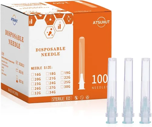 Vista 6 de Aguja desechable 32Ga de 0.16 pulgadas, cada una envuelta individualmente, paquete de 100 (32G-0.157 in-100pcs)