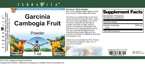 Vista 4 de Garcinia Cambogia Fruta Polvo (1 oz, ZIN: 511776)