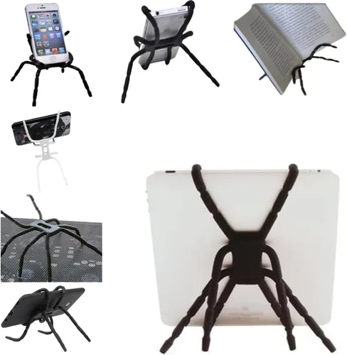 Vista 7 de Soporte universal multifunción portátil de araña flexible para iPhone Samsung Google Pixel Soporte para teléfono celular Smartphones Tablets