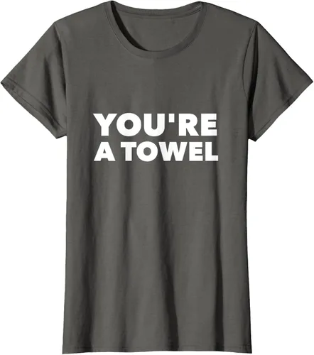 Vista 4 de Eres un toalla Funny camisa, mujer XL, Negro