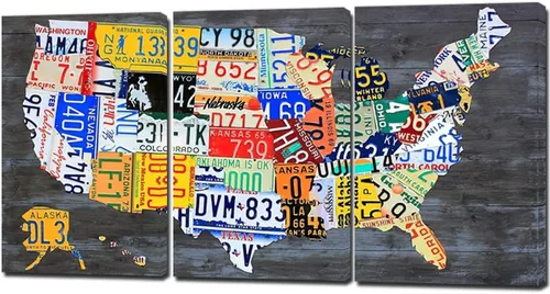 Vista 7 de Arte de pared de mapa del mundo para decoración de oficina, 3 piezas de edificios famosos de la Torre Eiffel, decoración de pared, obras de arte