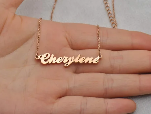 Vista 4 de GR35Z9 Collar personalizado con nombre de mejor amiga para ella
