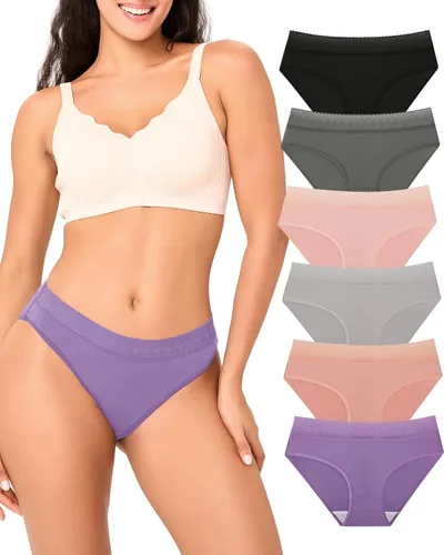Vista 8 de BAMBOO COOL Ropa interior de bikini para mujer, bragas hipster, suaves, elásticas, transpirables, paquete de 5