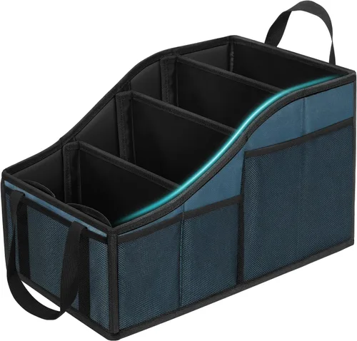 Vista 10 de YOHOOLYO Organizador de Asiento de Coche Organizador de Asiento Trasero de Coche con 4 Compartimentos, 4 Portavasos y 7 Bolsillos de Malla para Negro