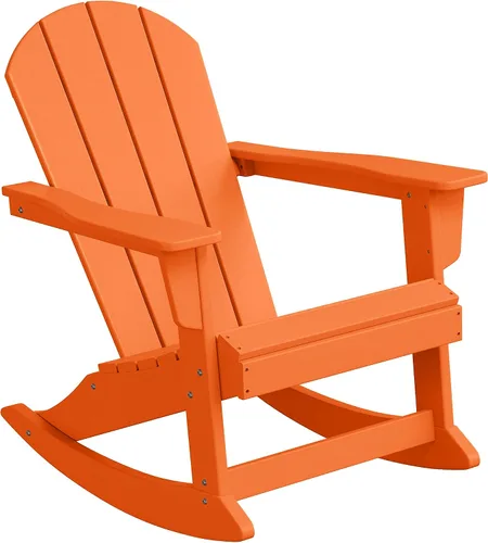 Vista 161 de WestinTrends Silla mecedora Malibu de poliéster para exterior/patio Adirondack, Negra