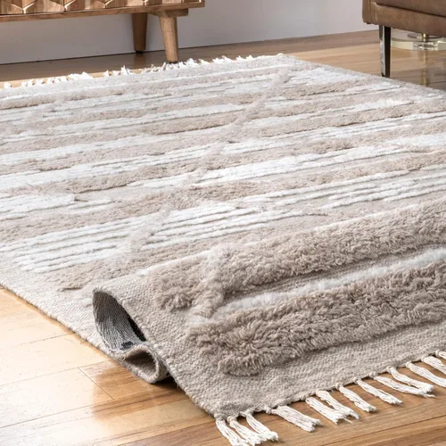 Vista 6 de Rugs USA Bing Shag - Alfombra de área, 5 x 8 pies, color beige