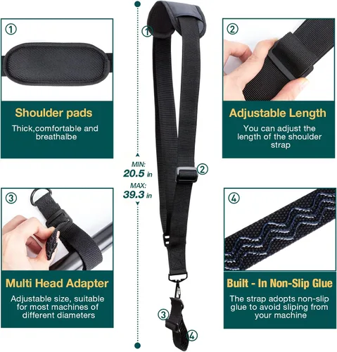 Vista 2 de 2 correas para recortar malezas compatibles con EGO, Dewalt, Greenworks recortadora, cómoda correa de hombro para Weed Wacker, arnés de nailon