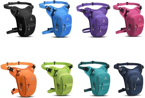 Vista 3 de Bolsa de pierna para motocicleta, ajustable, para correr, ciclismo, multifunción, paquete de cinturón de muslo, camping, senderismo, cadera, bolsa