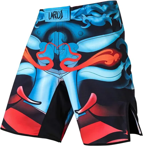 Vista 11 de LAFROI QJK01 Pantalones cortos para hombre, con cordón y 1 bolsillo, para artes marciales mixtas, cross training y boxeo Negro