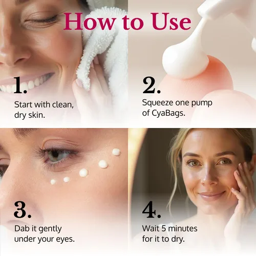 Vista 5 de 5th & Glow Cyabags - Reducción instantánea de ojos hinchados y suero removedor de bolsas debajo de los ojos para mujeres, ácido hialurónico y crema