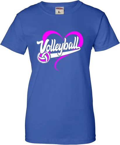 Vista 3 de Go All Out Camiseta de voleibol con diseño de corazón, idea de regalo, para hombre y mujer