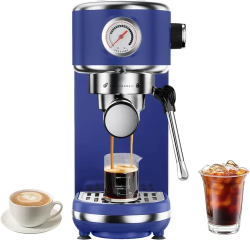 Vista 12 de atatix Máquina de café expreso con espumador de leche, cafetera de espresso a presión de 20 bar A-plata cepillada