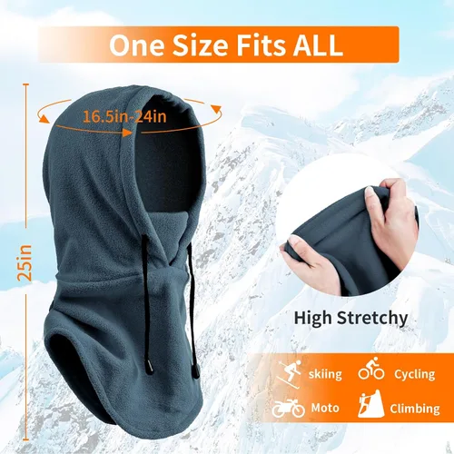 Vista 11 de Joyoldelf Máscara de esquí para hombres y mujeres, pasamontañas, máscara facial completa de invierno, máscara deportiva transpirable