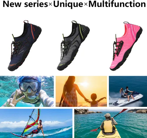 Vista 7 de Zapatos de agua para hombre y mujer, zapatos de agua descalzos, de secado rápido, para playa, natación, buceo, kayak, surf, deportes acuáticos