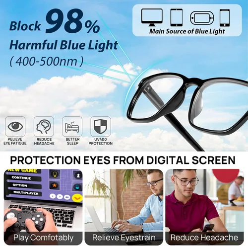 Vista 6 de Lightweight Reading Glasses Men Women Square Spring Hinges Readers 1.00 1.25 1.50 1.75 2.00 2.25 2.50 2.75 3.00