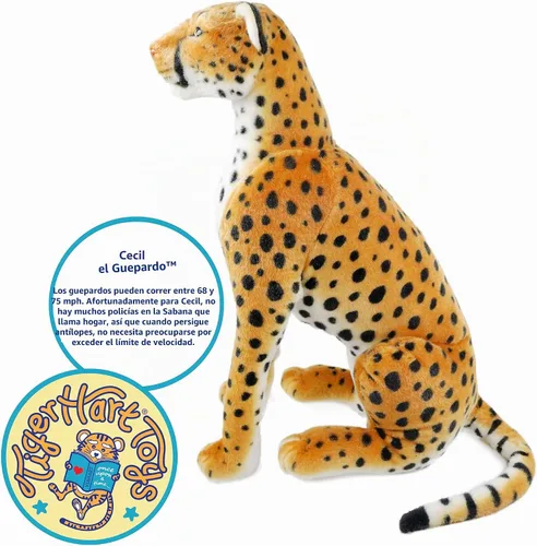Vista 2 de TigerHart Cecil The Cheetah - Peluche de leopardo grande de 25 pulgadas de alto