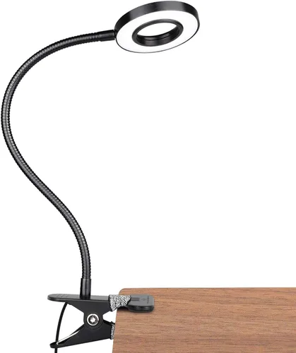 Vista 7 de GLORIOUS-LITE Luz LED con clip, lámpara de lectura de 36 LED para cuidado de los ojos para dormitorio, cuello de cisne flexible de 360° con 4 modos