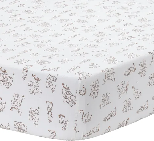 Vista 7 de Lambs & Ivy Baby Farm Animals - Sábana bajera ajustable para cuna, 100% algodón, color blanco Granja de bebés