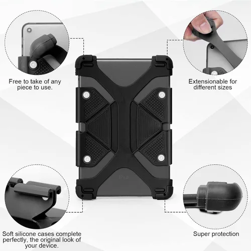 Vista 3 de Funda universal para tablet de 8 pulgadas, funda protectora de silicona de 7.9 a 8.4 pulgadas para Dell Venue 8 7000