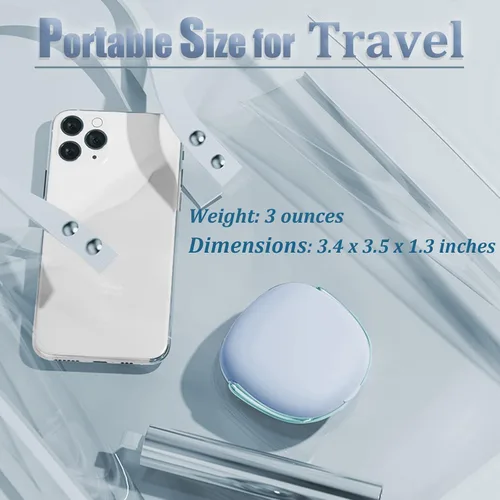 Vista 5 de Limpiador de lentes de contacto, máquina de limpieza ultrasónica portátil de lentes de contacto con cargador USB y kit de funda de remojo