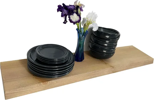 Vista 20 de joelsantiques Estantes flotantes de madera de 24 pulgadas para pared, 24 x Beige