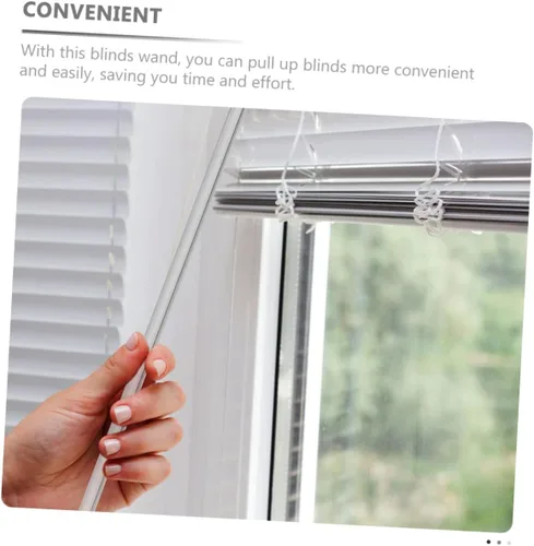 Vista 8 de Varita de repuesto para vara de inclinación ciega resistente, gancho integrado para tratamientos de ventanas