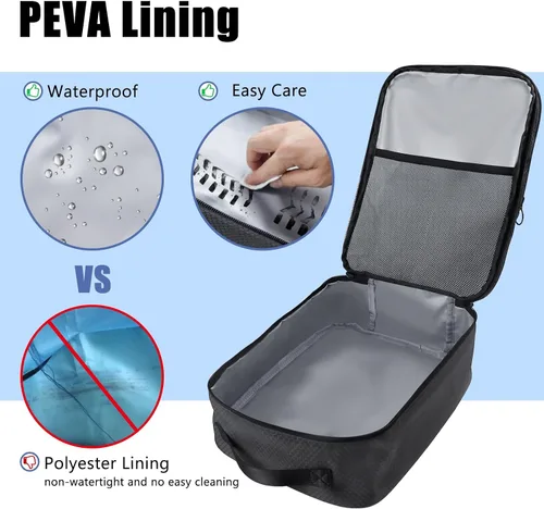 Vista 3 de Aosbos Bolsa de zapatos portátil de viaje, bolsa de almacenamiento de zapatos, cubos de embalaje para viajes, fin de semana, gimnasio, accesorios