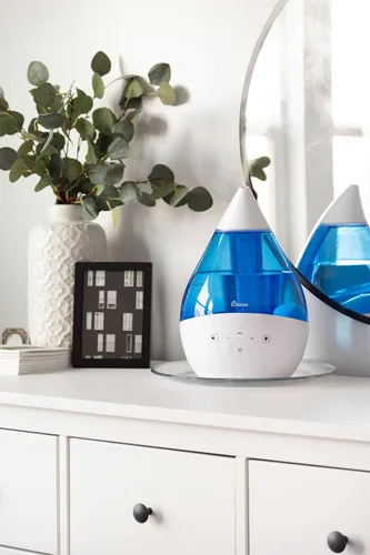 Vista 8 de Crane Humidificador ultrasónico de niebla fría 4 en 1 Drop 2.0 con máquina de sonido, luz nocturna, bandeja de aroma, relleno superior de 1 galón