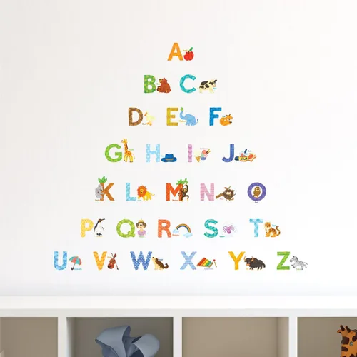 Vista 2 de DECOWALL DS-8003 Acuarela Animal Letras Niños Pared Pegatinas Adhesivos de Pared Adhesivos de Pared Despegar y Pegar Adhesivos de Pared Extraíbles