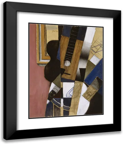 Vista 4 de ArtDirect Gris, Juan 20x24 Black Modern Framed Art Print Titled: Guitar and Pipe