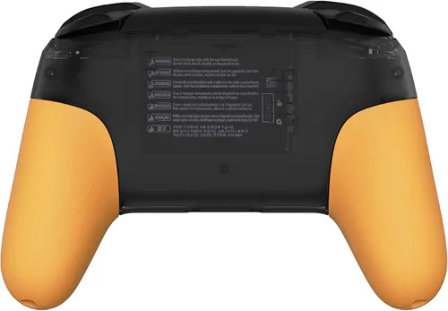 Vista 5 de eXtremeRate Precaución - Empuñaduras de repuesto amarillas para control Nintendo Switch Pro, carcasa de agarre de mano suave al tacto