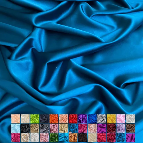 Vista 6 de Yard - Tela de satén sedosa elástica de alta calidad - Tela para vestidos y faldas - Suave como la seda, brillo metálico, ideal para bodas y diseño