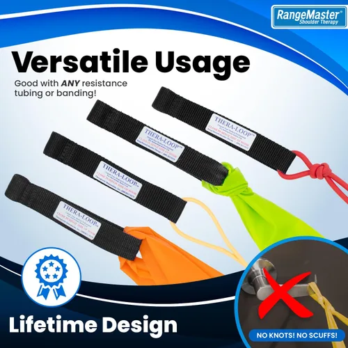 Vista 3 de RangeMaster TheraLoop Anclajes de Puerta │ Antideslizantes │ Complementan Bandas o Tubos de Ejercicio │ Excelentes para Actividades de Ejercicio