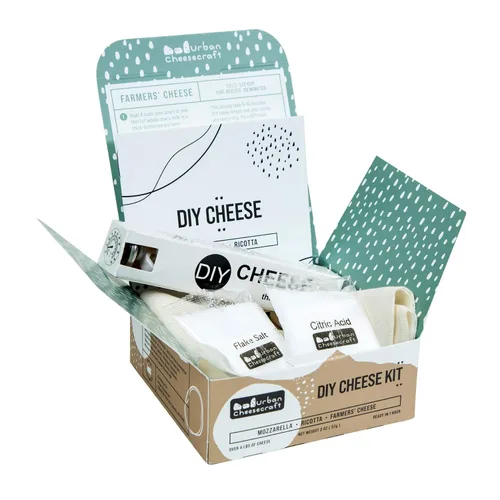 Vista 2 de Kit para hacer queso - Mozzarella, Ricotta & Farmers' - 4 lotes, hacer queso en 1 hora, cuajo vegetariano, gran regalo para cocineros, dieta Keto