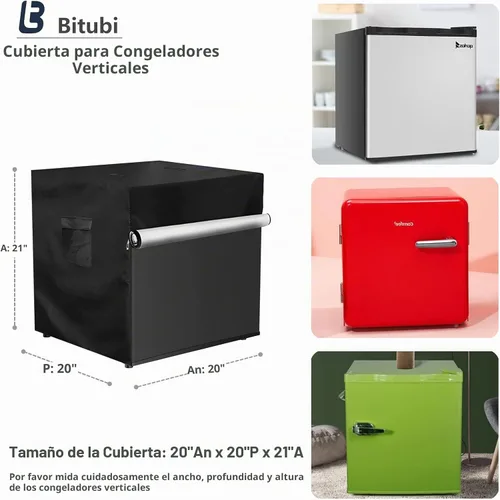 Vista 2 de Bitubi - Funda para congeladores verticales, funda para refrigerador al aire libre, impermeable, a prueba de polvo, a prueba de sol, 20 pulgadas