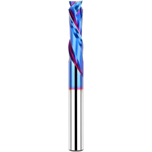 Vista 24 de EANOSIC Brocas de fresadora en espiral de compresión ascendente y descendente de 1/2 pulgada de diámetro de corte con revestimiento nano azul