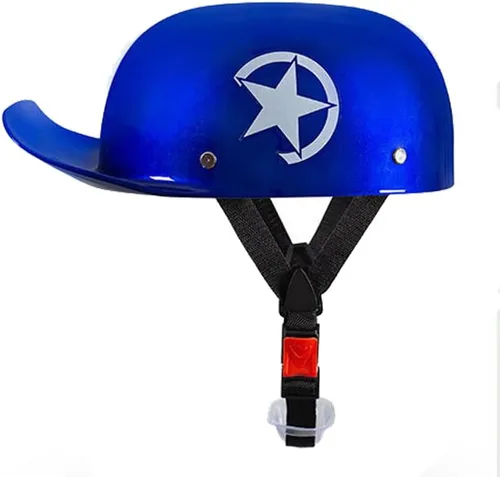 Vista 8 de Vintage Open Face Motorcycle Half Helmet DOT Approved Baseball Cap Helmet with Adjustable Quick Release Buckle for Adult Men Women Chopper Scooter