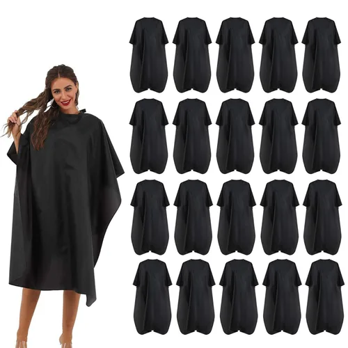 Vista 8 de Paquete de 5 capas de nailon negro impermeables para corte de pelo para hombres