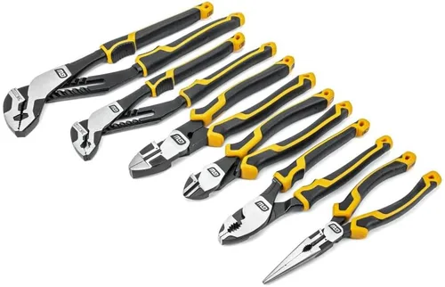 Vista 14 de GEARWRENCH Juego de alicates de mandíbula recta de lengüeta y ranura de material dual PITBULL K9 de 8", 10" y 12" - 82205CAZ