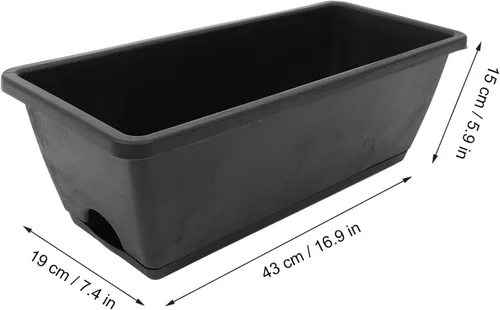 Vista 2 de Yardwe Macetas rectangulares para exteriores, macetas y pies de maceta, 6 unidades, para jardín