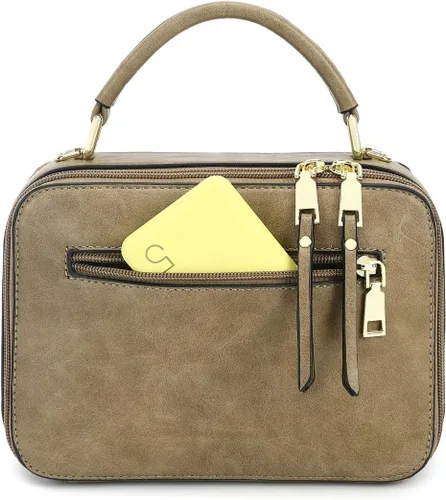 Vista 3 de Bolsos cruzados para mujer, diseño moderno, bolso de hombro, bolso de mano, bolsa de mano con doble cremallera y asa superior
