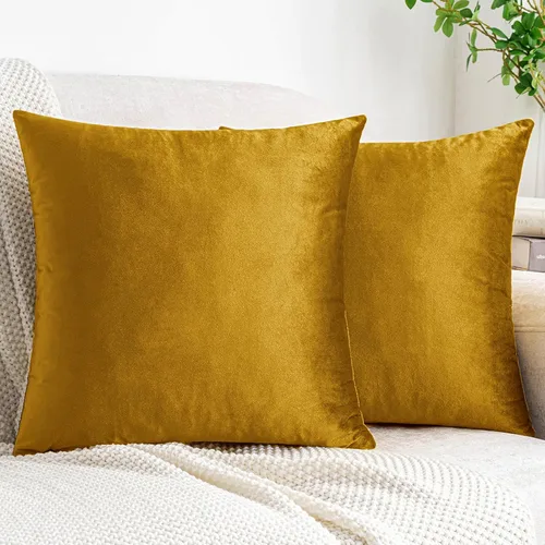 Vista 40 de HWY 50 fundas de almohada decorativas de terciopelo sólido para sofá, sala de estar., Terciopelo, gris, 20x20 pulgadas