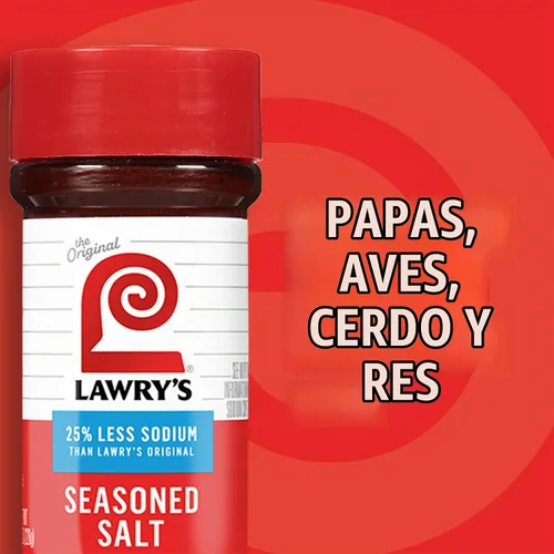 Vista 6 de Lawry's Sal sazonada, 25% menos de sodio, sin MSG añadido, certificado Kosher, básico, versátil, condimento multiusos para agitar en carne de res