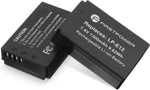 Vista 6 de FirstPower Paquete de 2 baterías LP-E12 compatibles con Canon EOS M50, EOS M50 Mark II, EOS M, EOS M2, EOS M10, EOS M100, EOS M200, SX70 HS, cámaras
