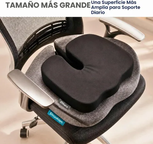 Vista 10 de Cojín de asiento de alivio de presión para dolor de coxis, ciática y almohada de coxis Extra Large Office Chair Cushion for Healthy Sitting