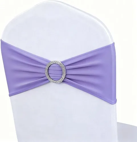 Vista 19 de Paquete de 50 bandas para sillas color verde salvia, bandas elásticas para sillas deslizantes, lazos para bodas, fiestas, baby shower, eventos