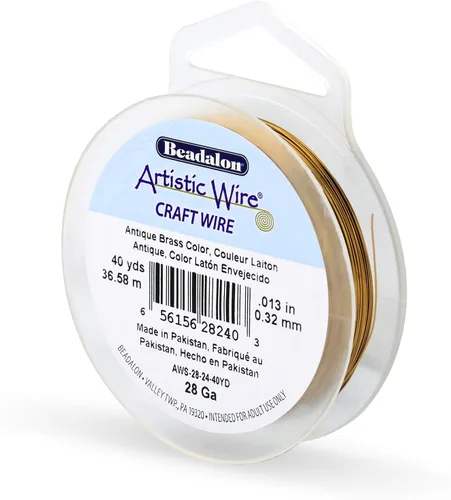 Vista 130 de Artistic Wire, Alambre de cobre de color chapado en plata de calibre 18, resistente al deslustre, amatista, 20 pies