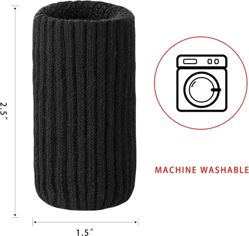Vista 5 de 8 PCs Calcetines para Patas de Muebles - Calcetines Negros de Alta Elasticidad para Muebles, Protectores de Piso de Patas de Silla Tejidos, Juego